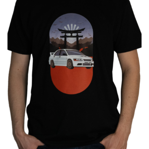 Czarny T-shirt Mitsubishi Lancer Evo
