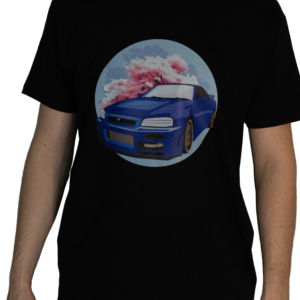 Czarny T-shirt Nissan GTR R34
