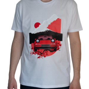 Biały T-shirt Mazda MX5 Miata